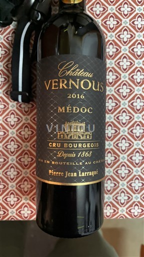 Bordeaux Médoc Cru Bourgeois Château Vernous 2016