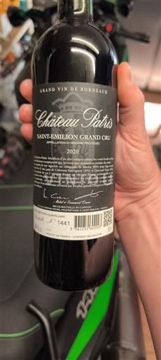 Bordeaux Saint-Émilion Grand Cru Château Patris 2020