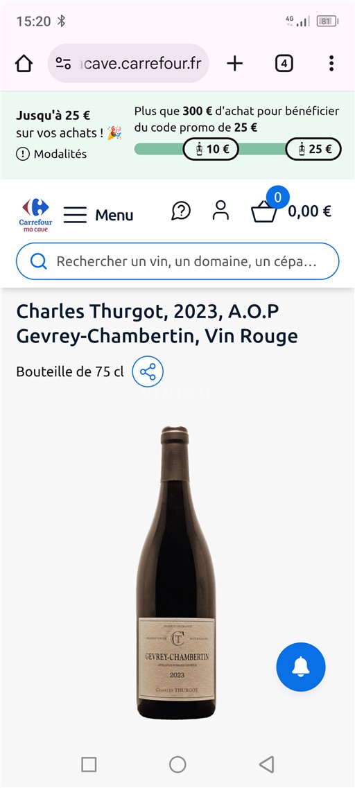 Burgundi Gevrey-Chambertin Grand Cru Charles Thurgot 2023