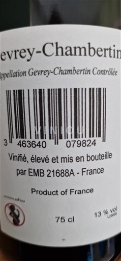Borgoña Gevrey-Chambertin Grand Cru Charles Thurgot 2023