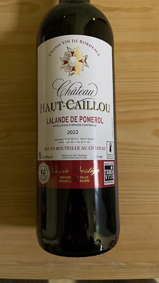 Bordeaux Lalande-de-Pomerol Château Haut-Caillou Prestige 2022