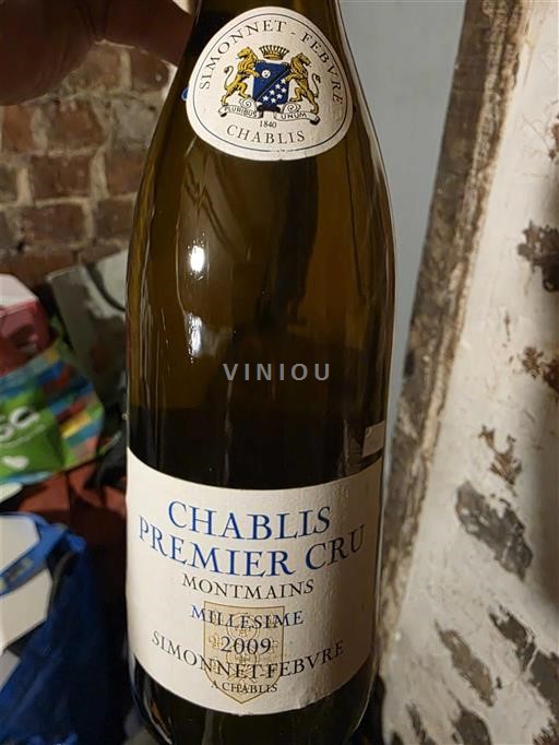 Borgoña Chablis Premier Cru Simonnet-Febvre Montmains 2009