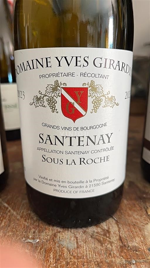 Bourgogne Santenay Domaine Yves Girardin Sous La Roche 2023