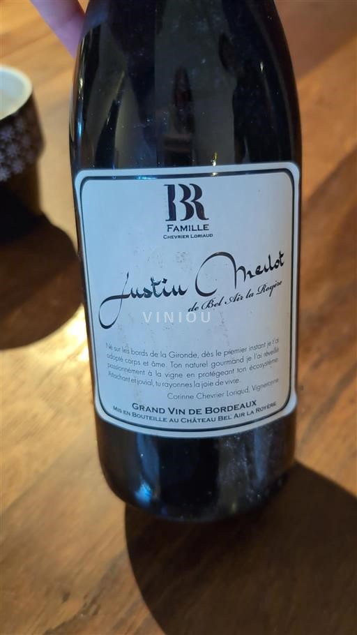 Bordeaux Nespecifikováno Château Bel Air la Royère Justin Merlot 2019