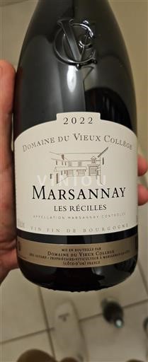 Bourgondië Marsannay Domaine Vieux Collège Les Récilles 2022