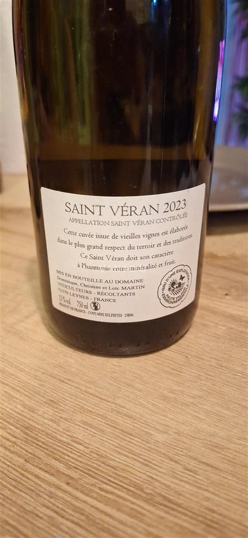Borgoña Saint-Véran Loïc Martin 2023