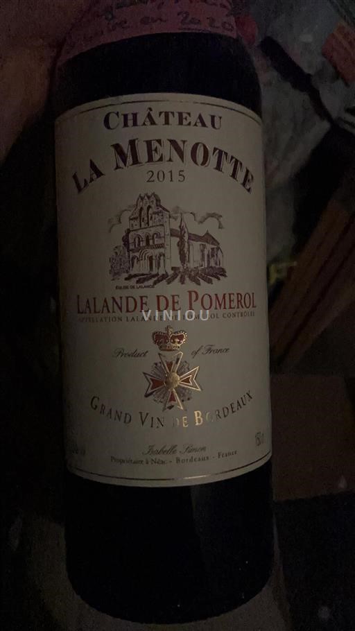 Bordeaux Lalande-de-Pomerol Château La Menotte 2015