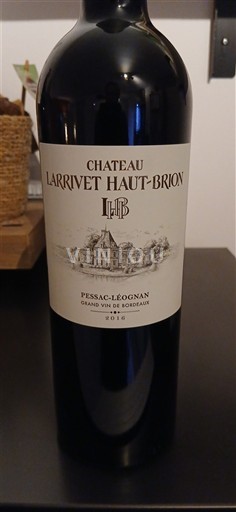 Bordeaux Pessac-Léognan Grand Cru Château Larrivet Haut-Brion 2016