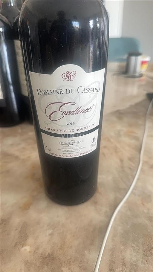 Burdeos Blaye-Côtes de Burdeos Domaine Cassard Excellence 2014