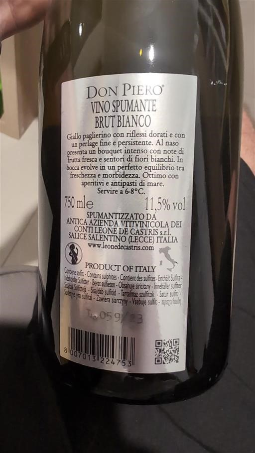 Puglia Salice Salentino Conti Leone de Castris Don Piero 2023