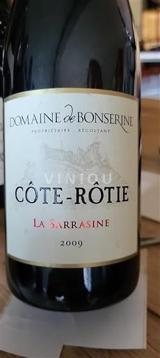 Vale do Ródano Côte-rôtie Domaine de Bonserine La Sarrasine 2009