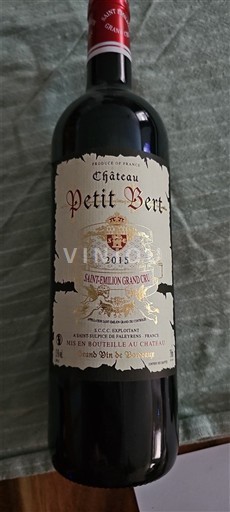 Bordéus Saint-Émilion Grand Cru Grand Cru Château Petit Bert 2015