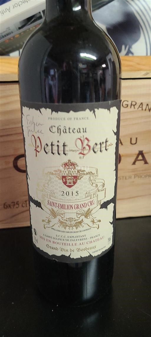 Burdeos Saint-Émilion Gran Cru Grand Cru Château Petit Bert 2015