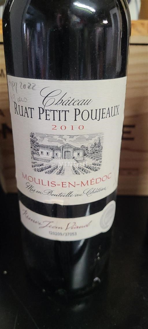 Bordeaux Moulis-en-Médoc Château Ruat Petit Poujeaux Réserve Jean Vianel 2010