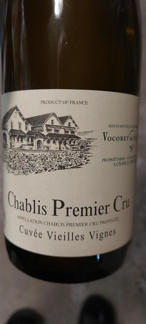 Vin Blanc sec Vieilles Vignes Domaine Vocoret & Fils 2019 France Bourgogne Chablis AOC Premier Cru