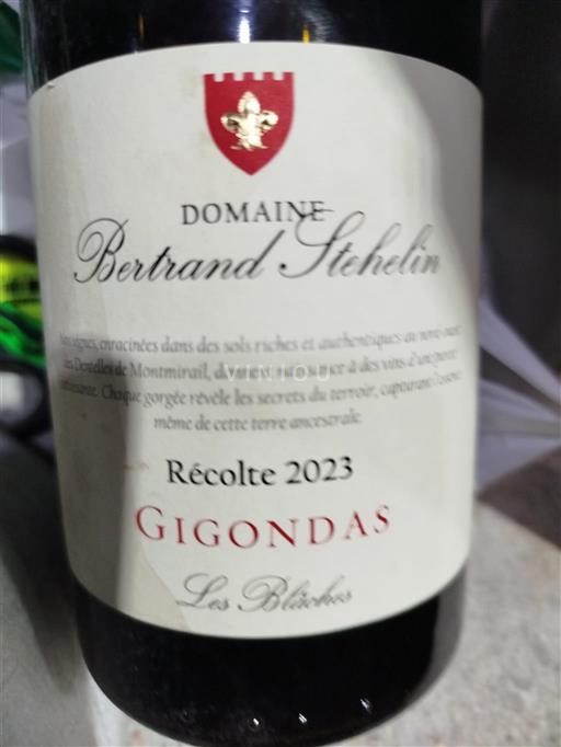Rhônen laakso Gigondas Domaine Bertrand Stehlin Les Blaches 2023