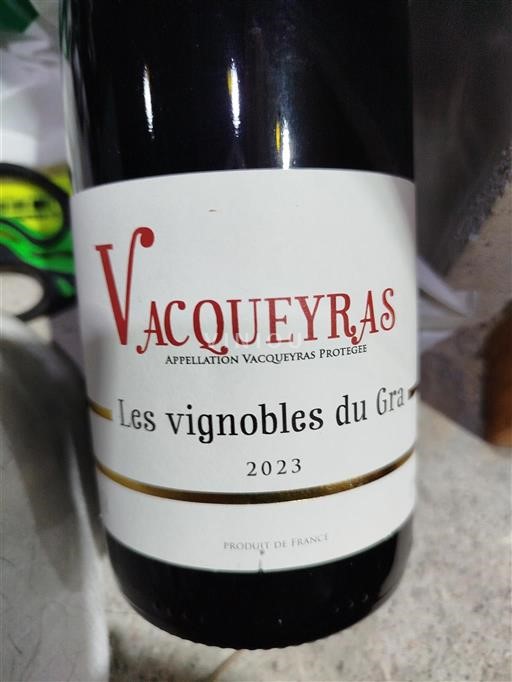 Rhônen laakso Vacqueyras Les vignobles du Grat 2023