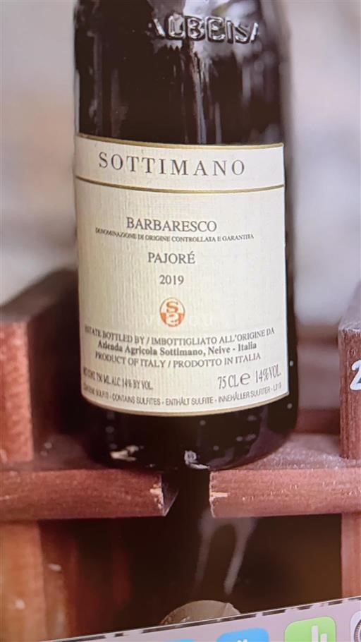 Piedmont Barbaresco Sottimano Pajoré 2019
