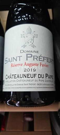Lugina e Ronës Châteauneuf-du-Pape Domaine Saint Préfert Réserve Auguste Favier 2019