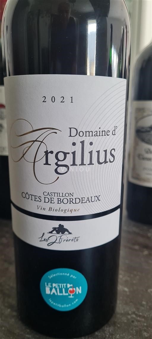 Bordéus Castillon-côtes-de-bordeaux Domaine Argilius 2021