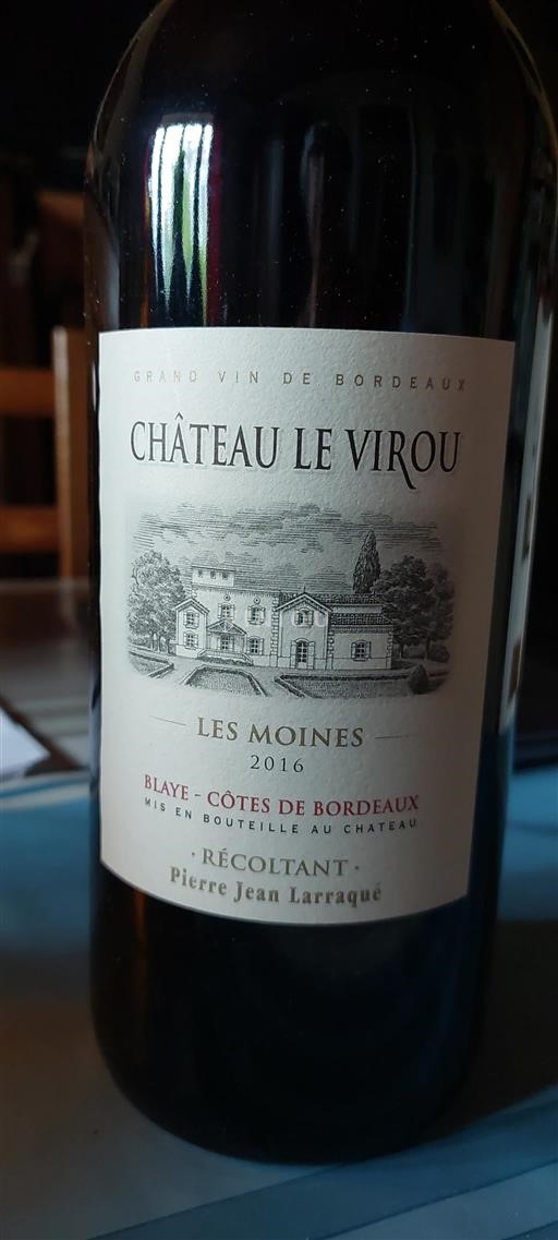 Bordeaux Blaye-côtes-de-bordeaux Château Le Virou Les Moines 2016