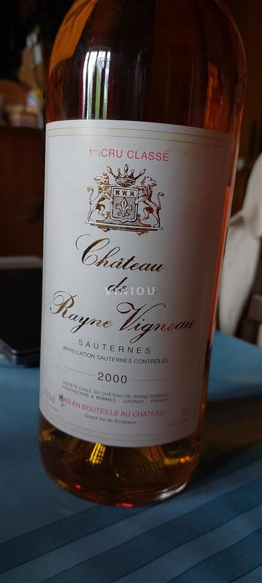 Bordeaux Sauternes Château Rayne Vigneau 2000