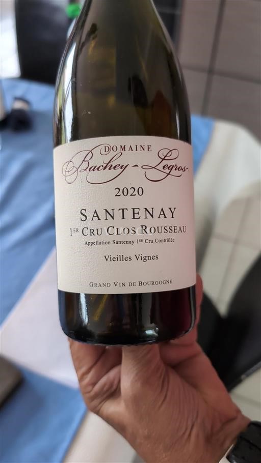Burgundi Santenay Premier Cru Domaine Bachey-Legros Vieilles Vignes 2020