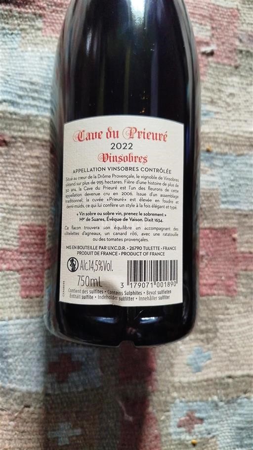 Rhônetal Vinsobres Cave du Prieuré 2022