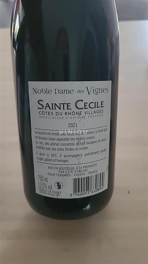 Valle del Rodano Côtes-du-rhône-villages Noble Dame des Vignes Sainte Cecile 2021