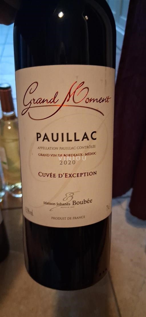 Bordeaux Pauillac Maison Johanès Boubée Grand Moment 2020