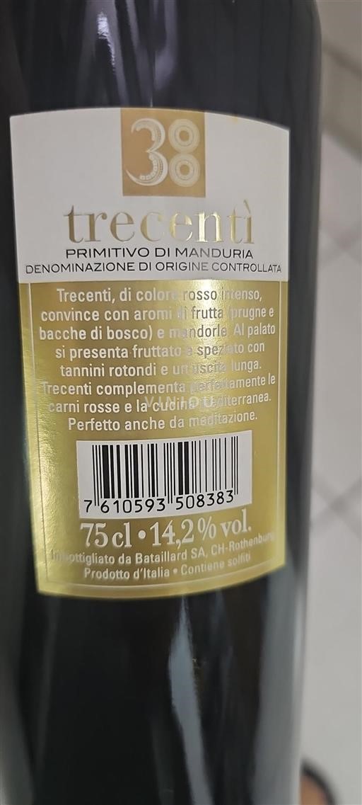 Puglia Primitivo di Manduria Trecenti 2015