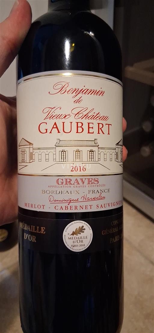 Bordeaux Graves Château Vieux Gaubert Benjamin 2016