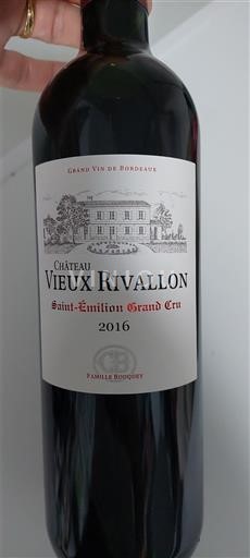 Bordeaux Saint-Émilion Grand Cru Château Vieux Rivallon 2016