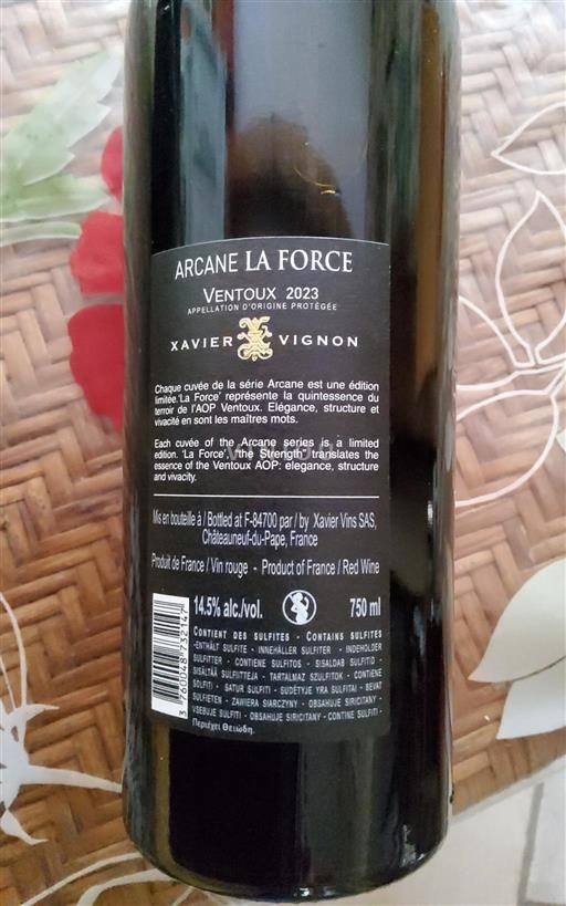 Rhônen laakso Ventoux Xavier Vignon Arcane La Force 2023