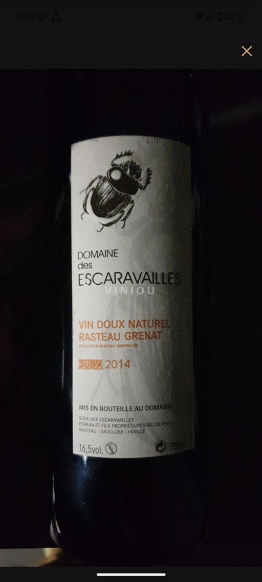 Rhône-dalen Rasteau Domaine Des Escaravailles Rasteau Grenat 2014