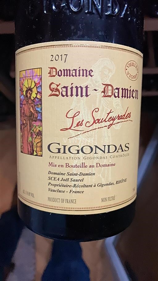 Rona dolina Gigondas Domaine Saint-Damien Les Souteyrades 2017