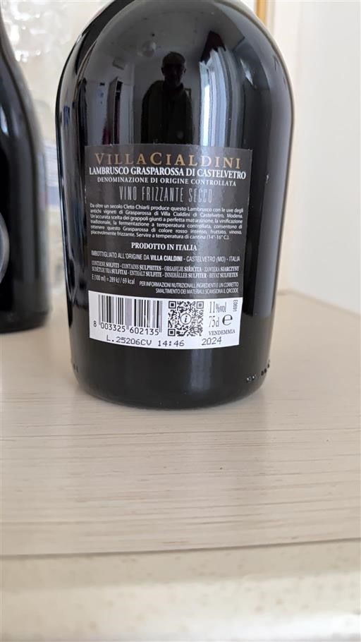 Emilia-Romaña Lambrusco Villa Cialdini Grasparossa 2024