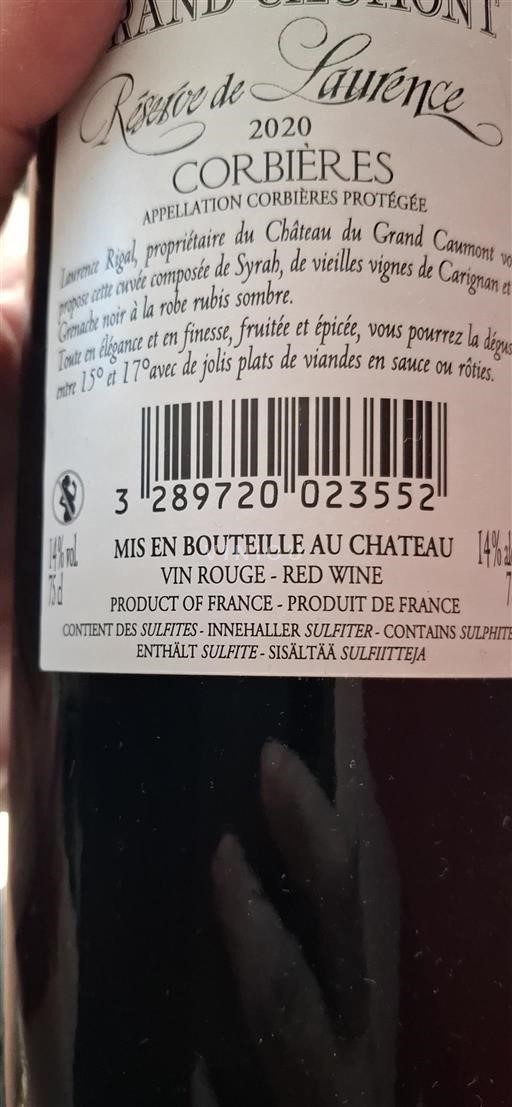 Langvedok Corbières Grand Caunet Réserve de Laurence 2020