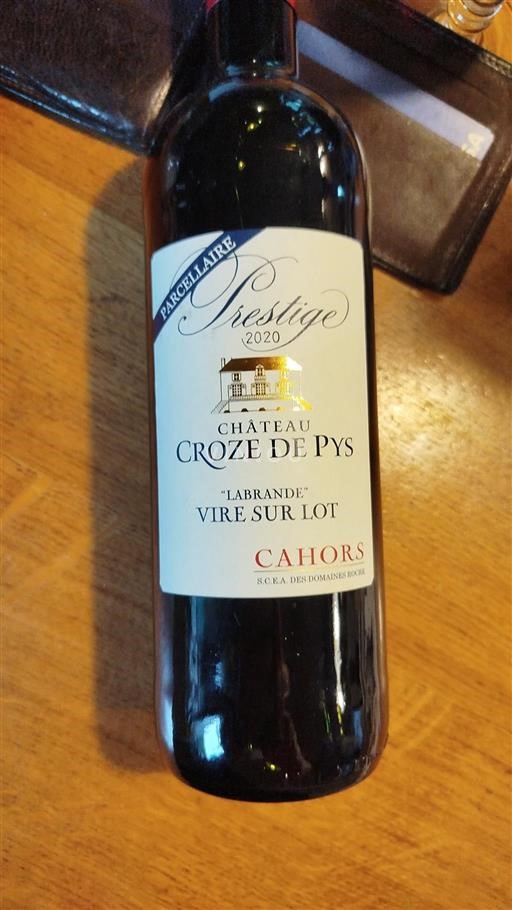 Sud-Ovest Cahors Château Croze de Pys Prestige 2020