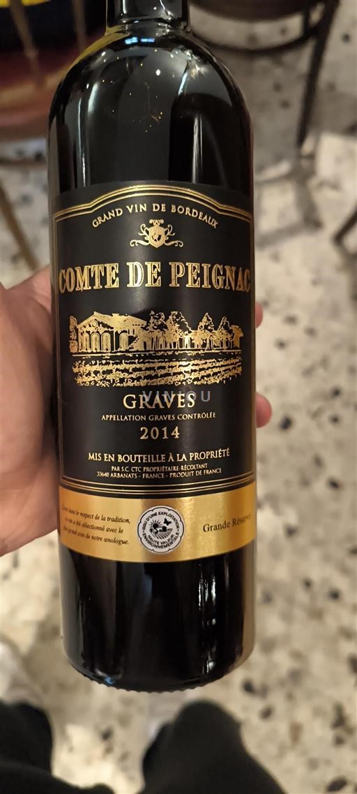 Bordeaux Graves Comte de Peignac Grande Réserve 2014