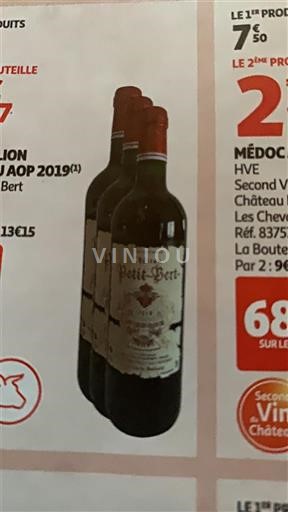 Bordeaux Saint-Émilion Château Petit Bert 2019