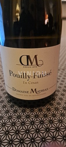 Burgundi Pouilly-fuissé Grand Cru Domaine Mathias En Cénan 2023