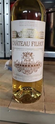 Bordeaux Sauternes Grand Cru Château Filhot 2020
