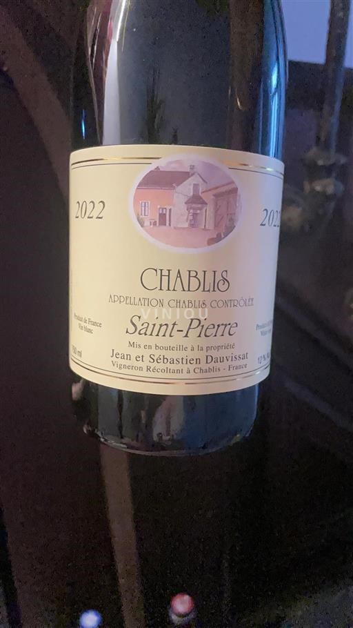 Bourgondië Chablis Jean et Sébastien Dauvissat Saint-Pierre 2022