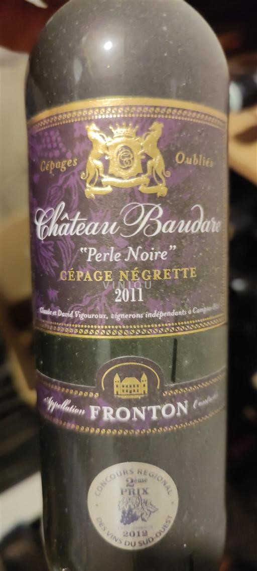 Sud-Ovest Fronton Château Baudare Perle Noire 2011