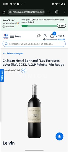 Provence Bảng màu Château Henri Bonnaud Les Terrasses d'Aurélia 2022
