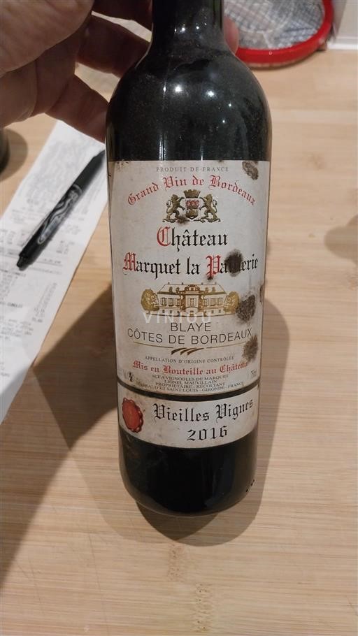Burdeos Blaye-Côtes de Burdeos Château Marquet la Pierre Vieilles Vignes 2016