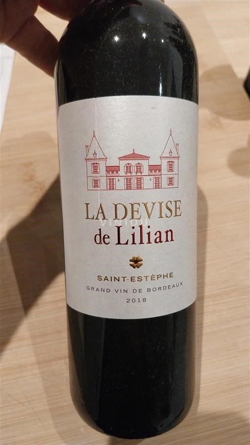 Bordeaux Saint-Estèphe Lilian La Devise 2018