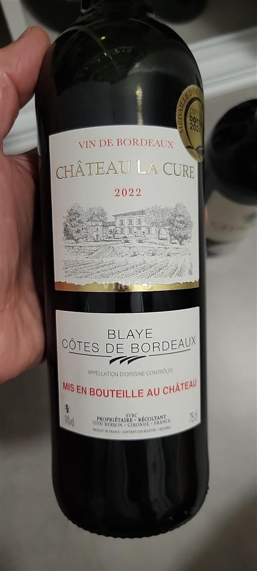 Burdeos Blaye-Côtes de Burdeos Château La Cure 2022
