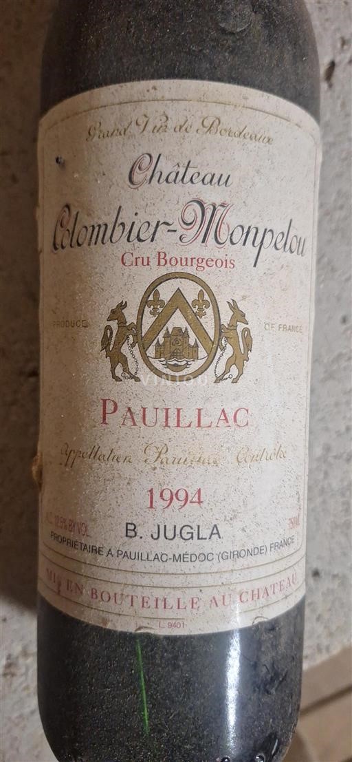 Bordeaux Pauillac Cru Bourgeois Château Colombier Monpelou 1994